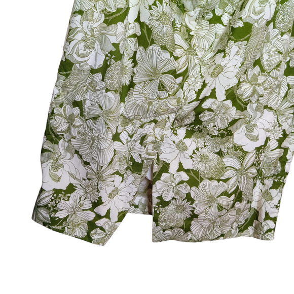 J. Crew Liberty London Cut Out Linear Green Floral Cotton Poplin Midi Dress 12 - Picture 9 of 15